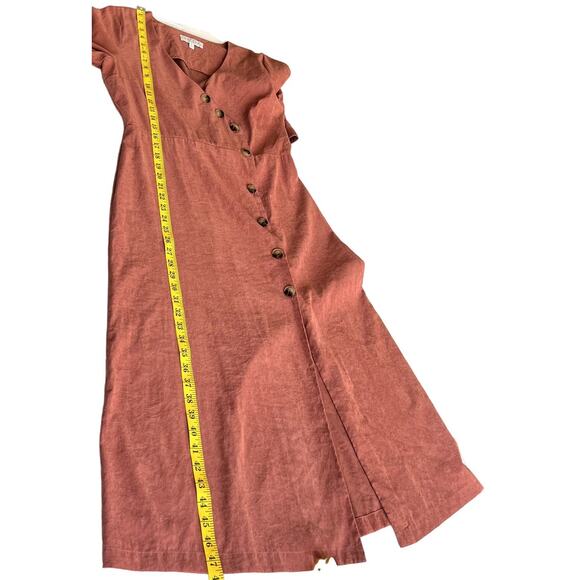 Hayden Women Size Medium V-Neck Shift Dress Button Prairie Cottagecore Boho - Picture 7 of 14